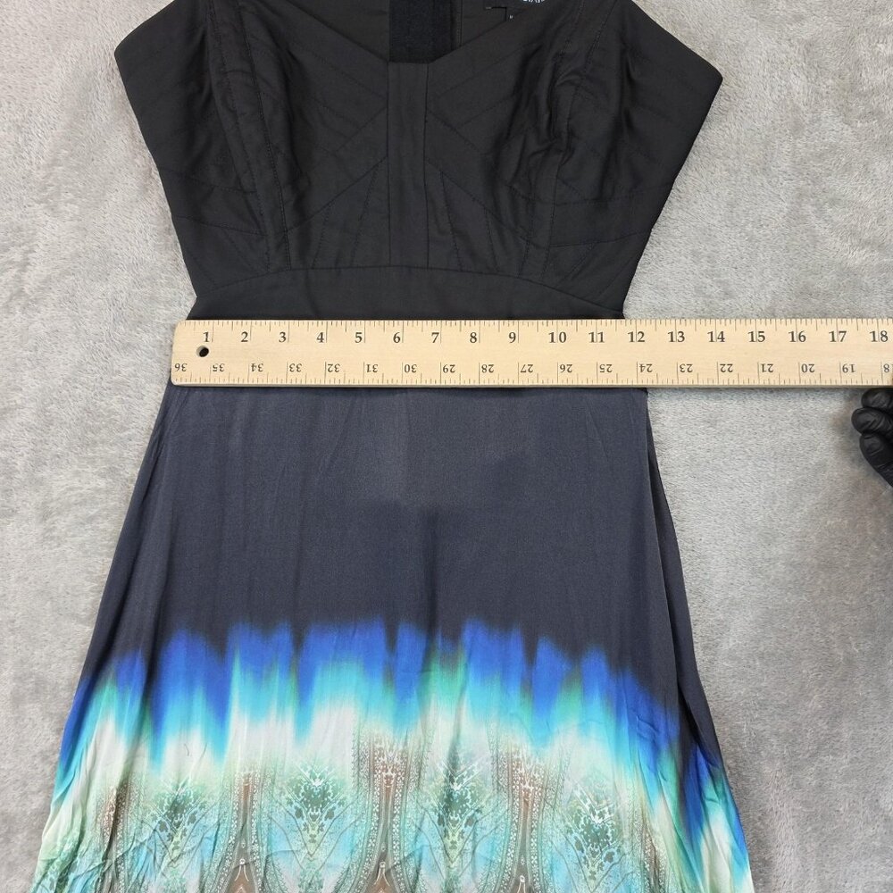 Marciano Dress Womens 6 Multicolor Paisley Ombre Maxi Strappy Silk Sundress - Picture 9 of 12